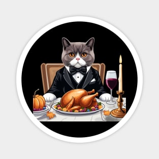 British Shorthair Cat Thanksgiving Magnet